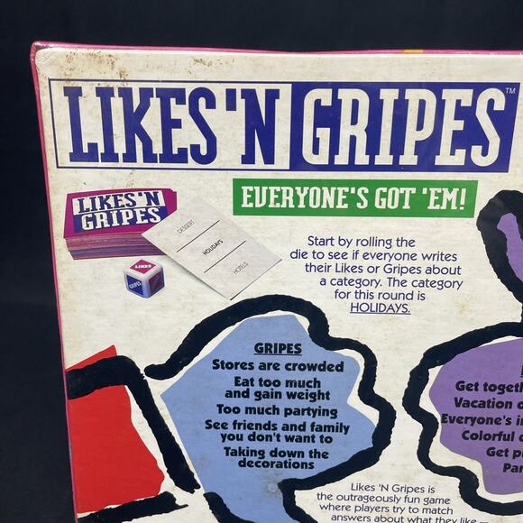 Likes N Gripes Vintage 90s Board Game Everyone's Got 'Em! New Sealed Teen-Adult - Picture 12 of 12